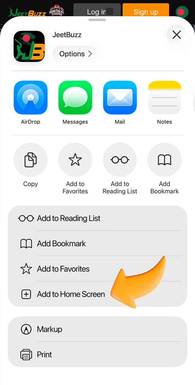 Add the JeetBuzz site to your home screen now.
