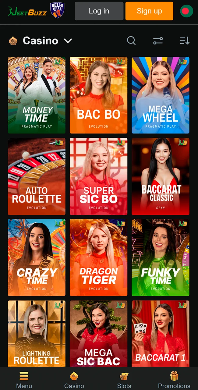 Discover the casino interface on the JeetBuzz site today.